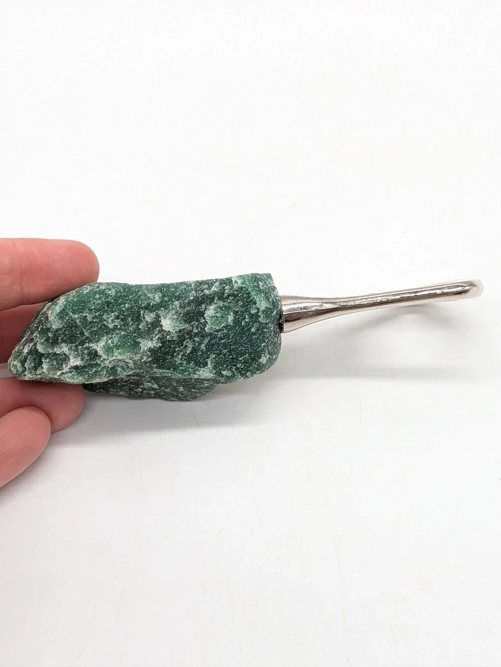 Raw Jadeite Silver Metal Bottle Opener